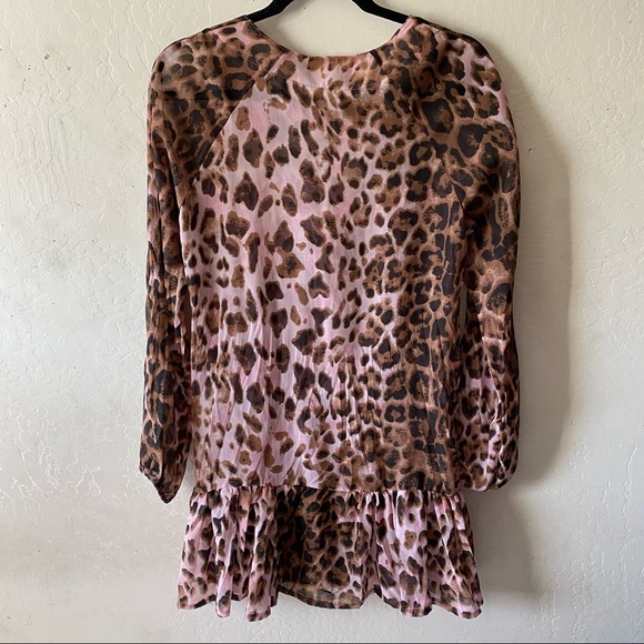 Bebe Popsy Tunic IAK Animal Sorbet print medium Sheer Lightweight Y2K France - Picture 2 of 9